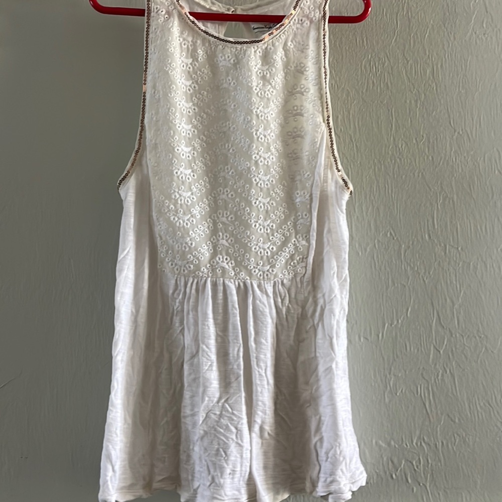American Eagle AEO white lace tank top blouse (XS)